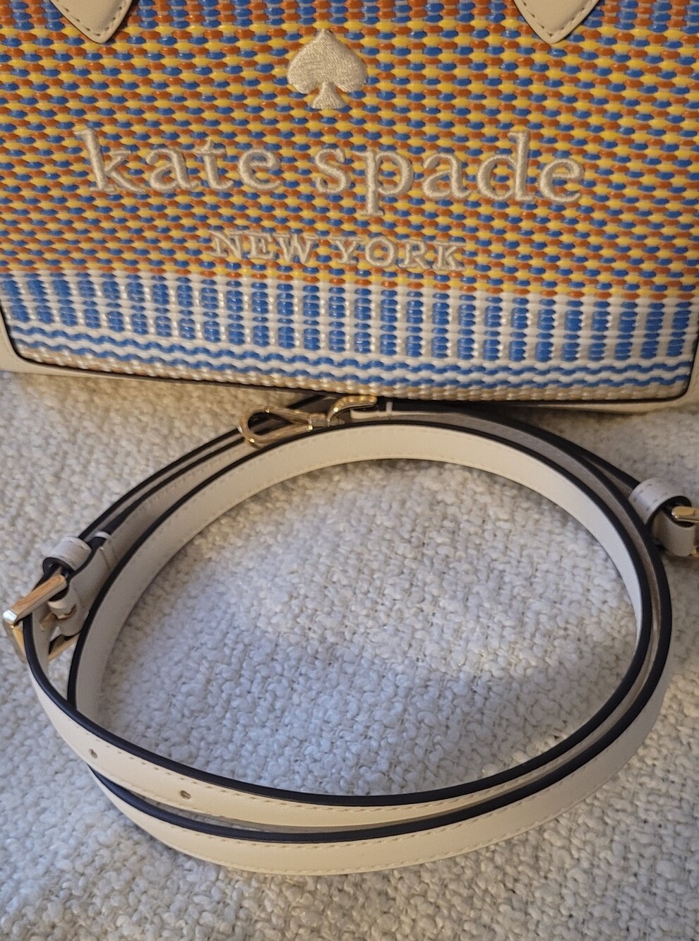 Kate Spade - Ellie Straw Multicolor Small Tote NWOT - Picture 4 of 13